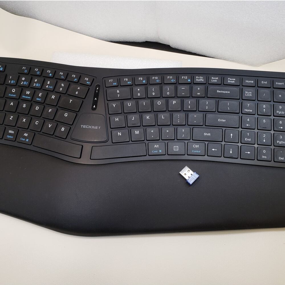 TECKNET Wireless Ergonomic Rechargeable Keyboard (Model TK-KB030)